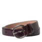 Elegant Maroon Leather Waist Belt