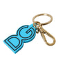 Elegant Blue Gold Keychain Accessory