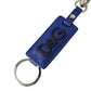 Elegant Blue Trifold Calf Leather Key Holder