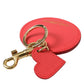 Elegant Red Leather Keychain with Gold Accents