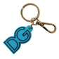 Elegant Blue & Gold Keychain Accessory