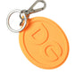 Elegant Orange Charm Keyring with Silver Detail