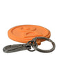 Elegant Orange Charm Keyring with Silver Detail