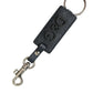 Elegant Leather Keychain in Black & Silver