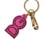 Chic Gold and Pink Logo Keychain