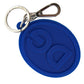 Elegant Blue Rubber Keychain with Brass Accents