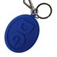 Elegant Blue Rubber Keychain with Brass Accents