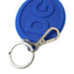 Elegant Blue Rubber Keychain with Brass Accents