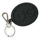 Chic Black and Silver Logo Keychain