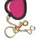 Stunning Gold and Pink Leather Keychain