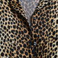 Elegant Brown Animal Print Silk Blouse