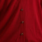 Elegant Red V-Neck Wool Cardigan