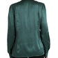 Elegant Dark Green Silk Blouse Top