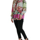 Elegant Multicolor Silk Blend Long Sleeve Top