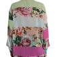 Elegant Multicolor Silk Blend Long Sleeve Top