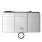 White Calfskin Leather Large Crossbody Card Holder Wallet