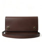 Chic Brown Leather Shoulder Bag with Gold Detailing