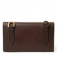 Chic Brown Leather Shoulder Bag with Gold Detailing