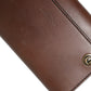 Chic Brown Leather Shoulder Bag with Gold Detailing