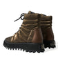 Bronze Plateau Padded Boots with DG Logo Plate