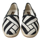 Chic Striped Luxury Leather Espadrilles