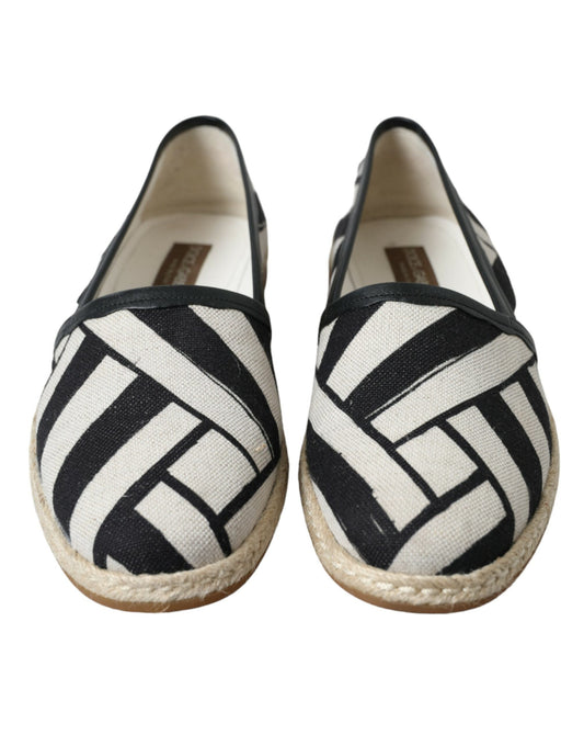 Chic Striped Luxury Leather Espadrilles