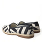 Chic Striped Luxury Leather Espadrilles