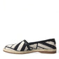 Chic Striped Luxury Leather Espadrilles