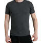 Elegant Dark Gray Crew Neck Tee