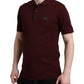 Elegant Maroon Cotton Blend Polo Tee