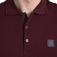 Elegant Maroon Cotton Blend Polo Tee