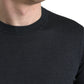 Elegant Silk Crew Neck Tee in Dark Grey