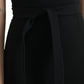 Elegant Black Sheath Halter Midi Dress