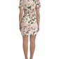 Elegant Pink Lily Print Sheath Dress