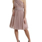 Lilac One-Shoulder Pleated Designer Dress