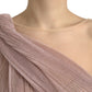 Lilac One-Shoulder Pleated Designer Dress