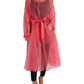 Elegant Pink Silk Long Jacket