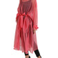 Elegant Pink Silk Long Jacket