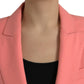 Chic Pink Peak Lapel Blazer