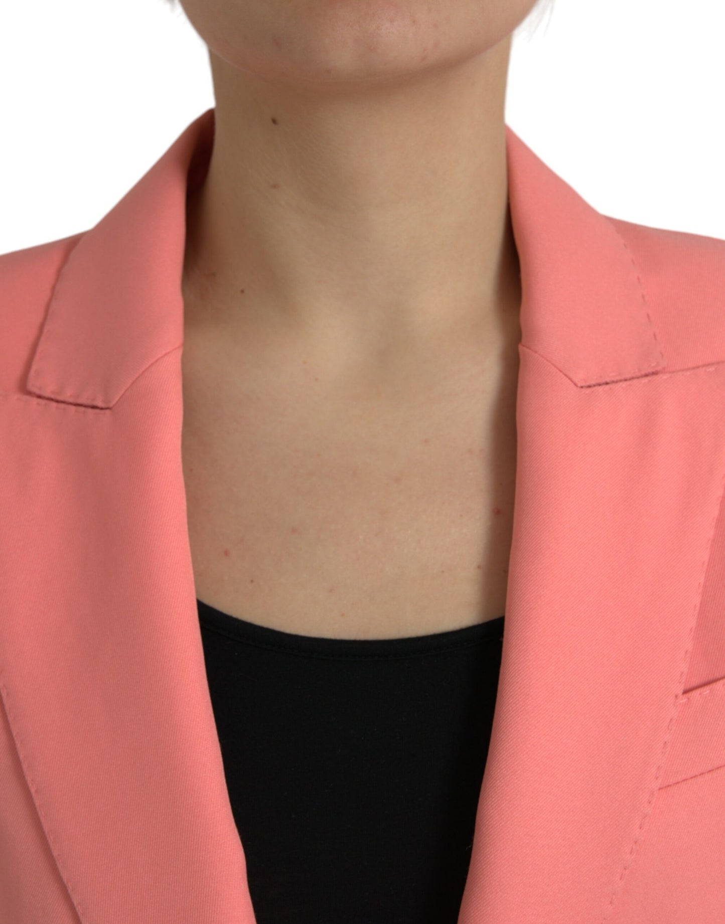 Chic Pink Peak Lapel Blazer