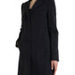 Elegant Virgin Wool Blend Black Blazer