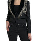 Elegant Embellished Black Overcoat Jacket