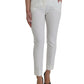 Elegant White Mid-Waist Tapered Pants