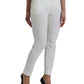 Elegant White Mid-Waist Tapered Pants