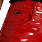 Chic Red High Waist Skinny Pants