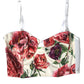 Floral Silk Blend Bustier Crop Top