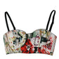 Multicolor Floral Bustier Crop Top