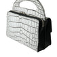 Metallic Silver Alligator Leather Mini Bag