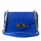 Alligator Skin Mini Shoulder Bag - Elegant Blue