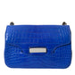 Alligator Skin Mini Shoulder Bag - Elegant Blue